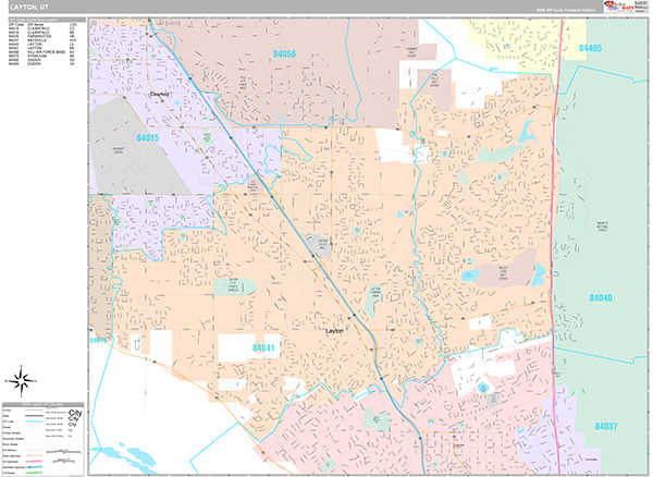 Layton, UT Zip Code Map