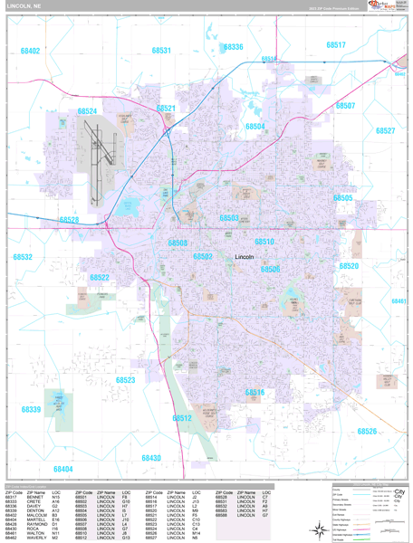 Lincoln City Digital Map Premium Style
