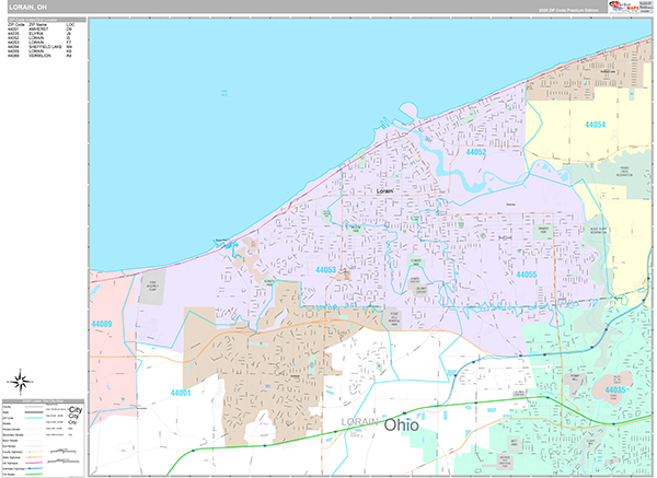 Lorain, OH Wall Map