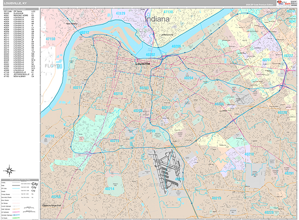 Louisville, KY Zip Code Map