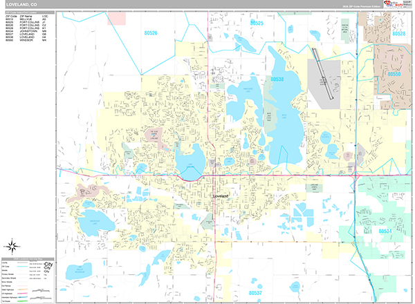 Loveland, CO Zip Code Map
