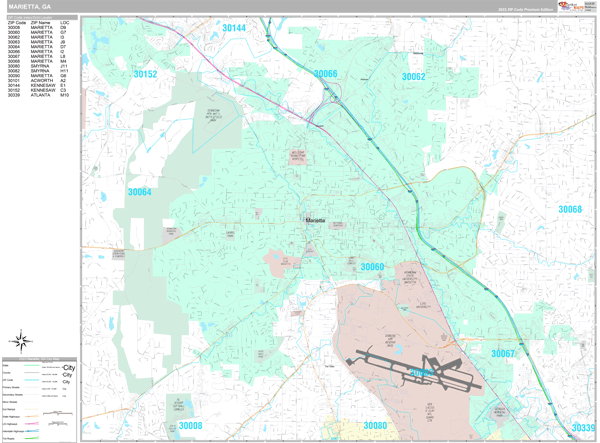 Marietta City Digital Map Premium Style