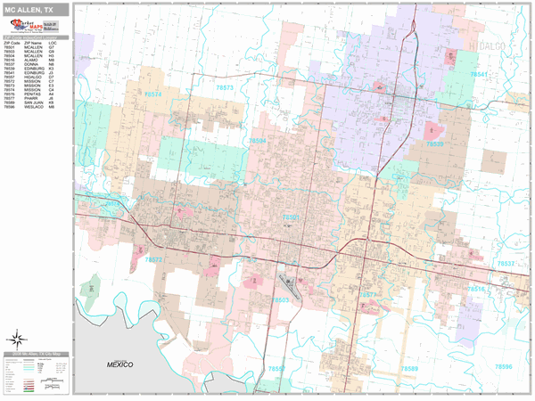 McAllen City Digital Map Premium Style