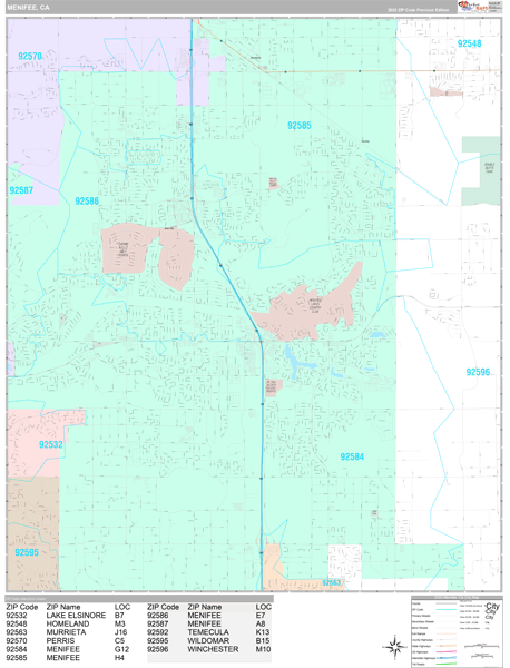 Menifee City Digital Map Premium Style