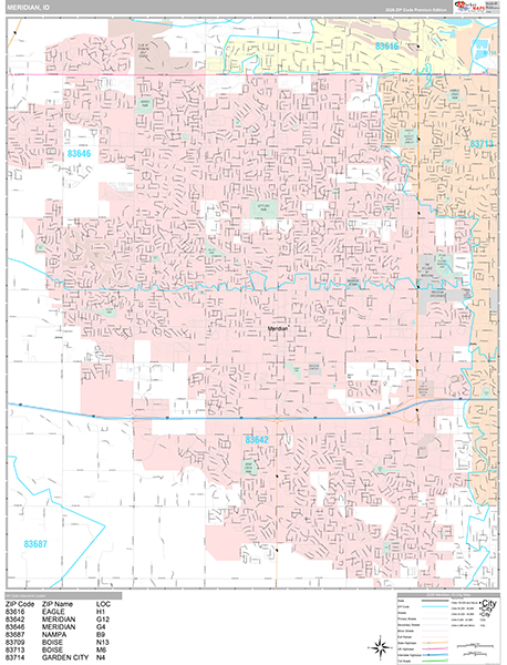 Meridian, ID Zip Code Map