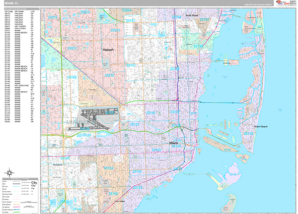 Miami, FL Zip Code Map
