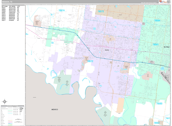Mission, TX Wall Map