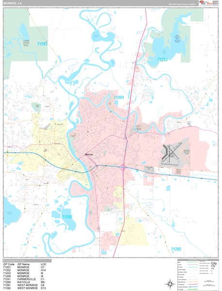 Monroe City Digital Map Premium Style