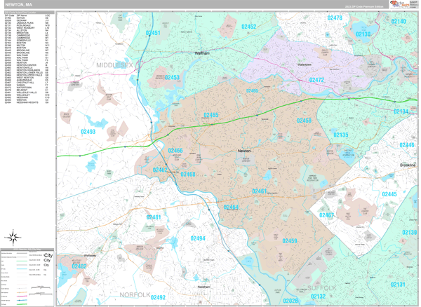 Newton City Digital Map Premium Style