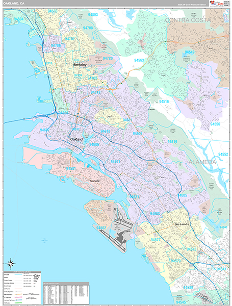Oakland Map Premium Style