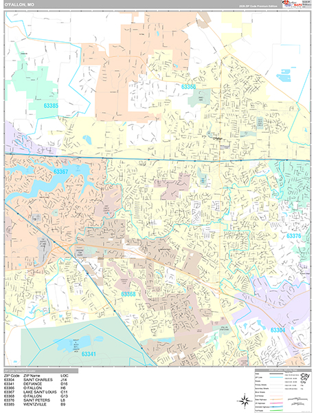 Ofallon, MO Wall Map
