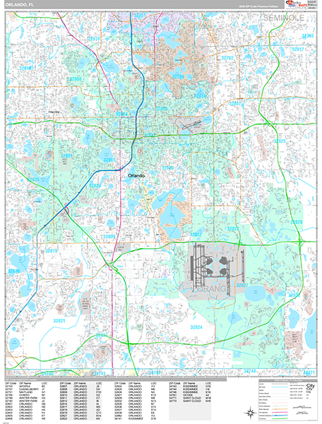 Orlando, FL Zip Code Map