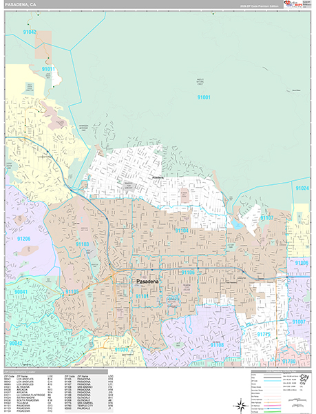Pasadena Map Premium Style