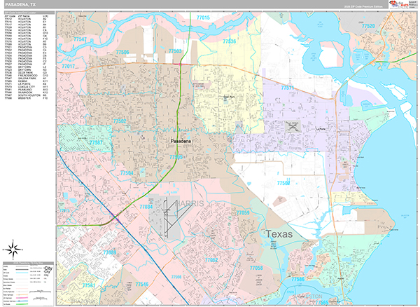 Pasadena, TX Zip Code Map