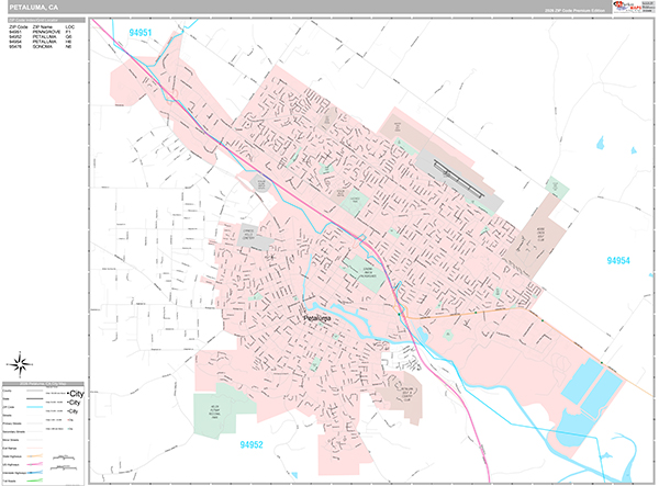 Petaluma Map Premium Style