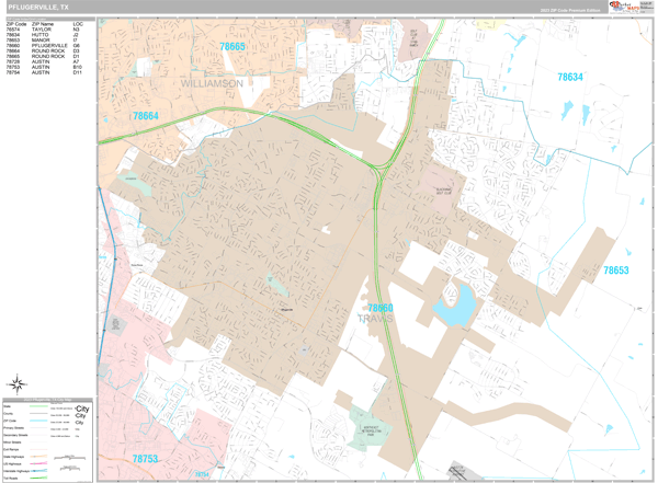 Pflugerville City Digital Map Premium Style