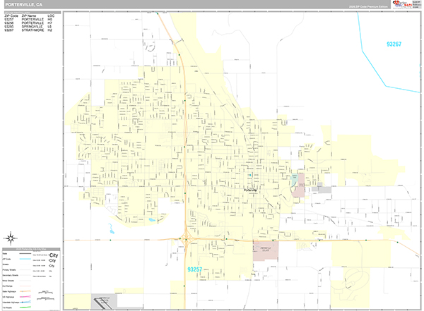 Porterville Map Premium Style
