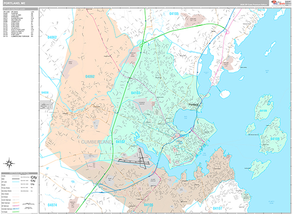 Portland, ME Zip Code Map