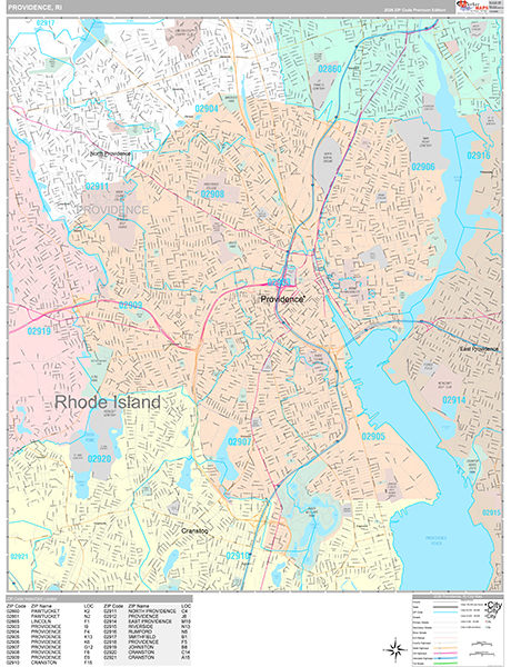 Providence, RI Zip Code Map