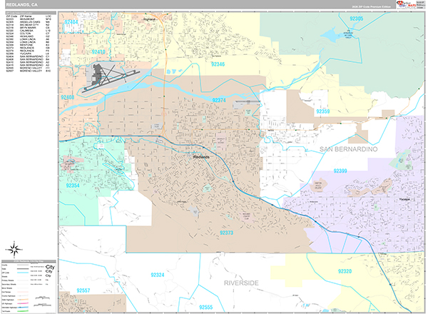 Redlands Map Premium Style