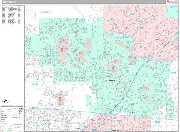 Roseville Map Premium Style
