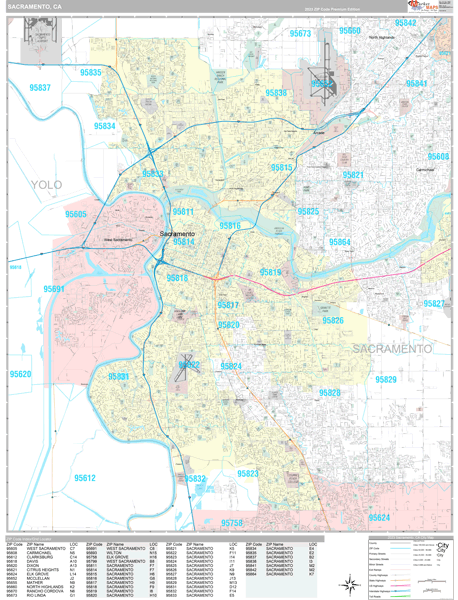 Sacramento City Map Book Premium Style