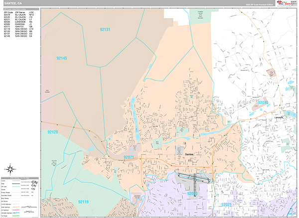Santee Map Premium Style