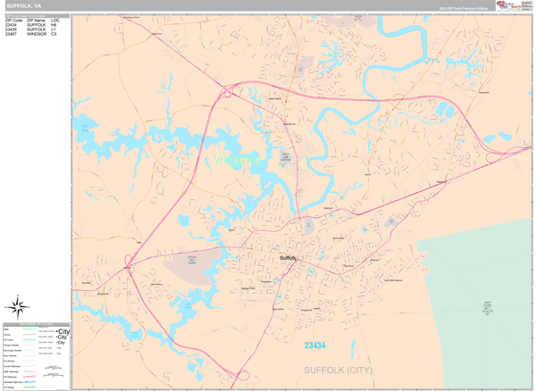 Suffolk City Digital Map Premium Style