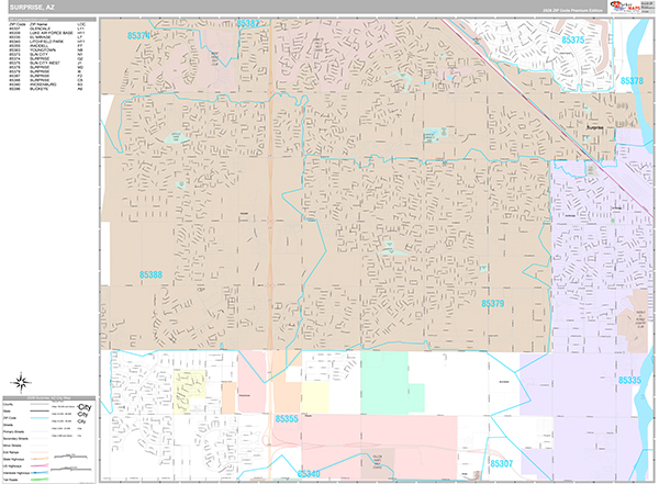 Surprise, AZ Zip Code Map