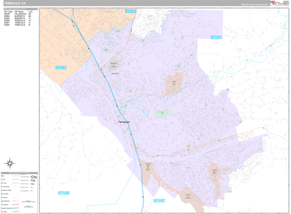 Temecula City Digital Map Premium Style