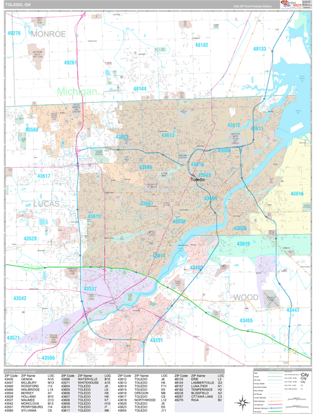 Toledo City Digital Map Premium Style