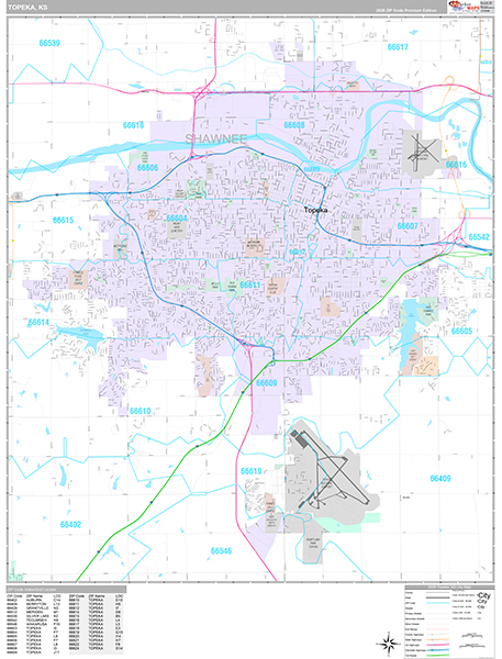 Topeka, KS Zip Code Map