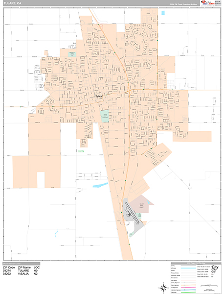 Tulare Map Premium Style