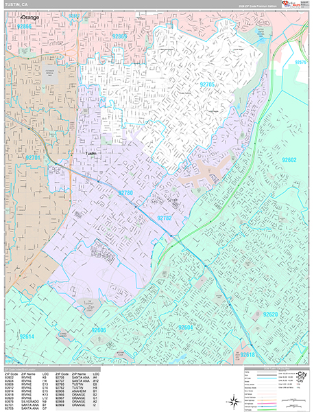 Tustin Map Premium Style