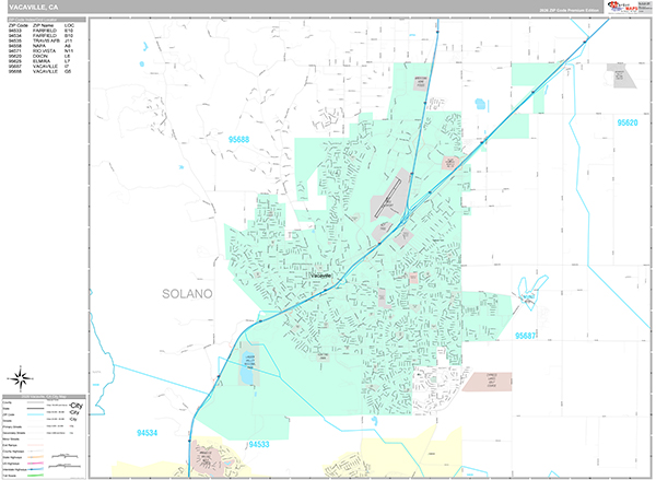 Vacaville Map Premium Style