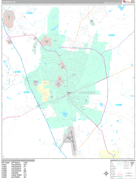 Valdosta City Digital Map Premium Style