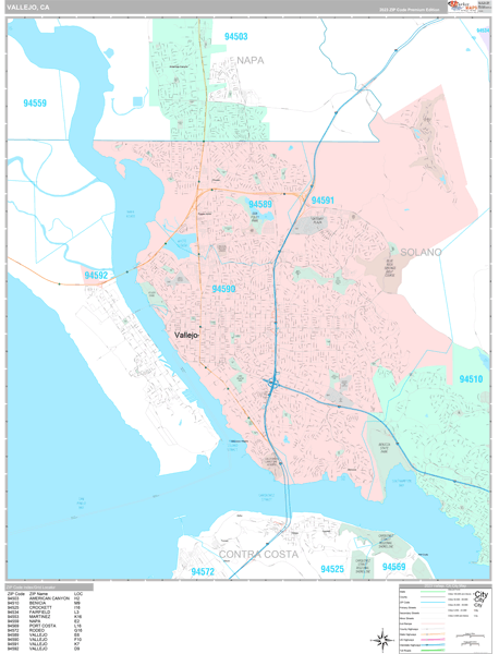 Vallejo City Digital Map Premium Style