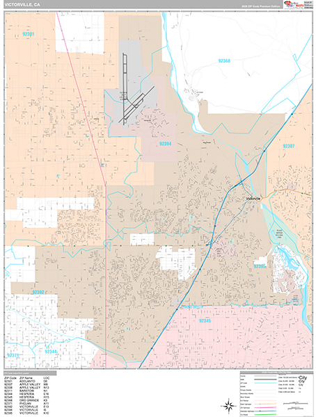 Victorville Map Premium Style