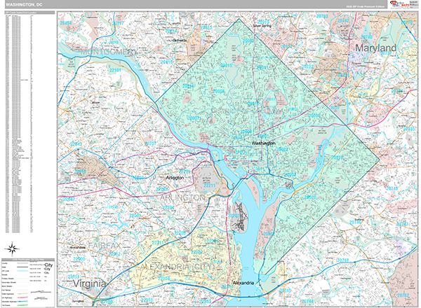 Washington, DC Zip Code Map