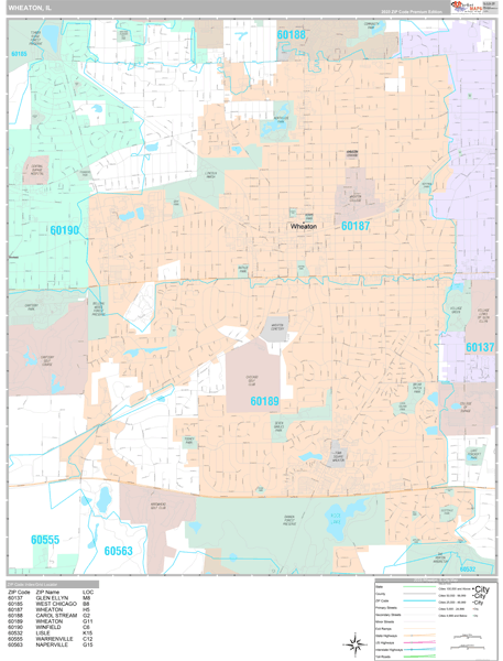 Wheaton City Digital Map Premium Style