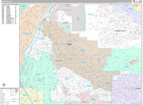 Whittier Map Premium Style