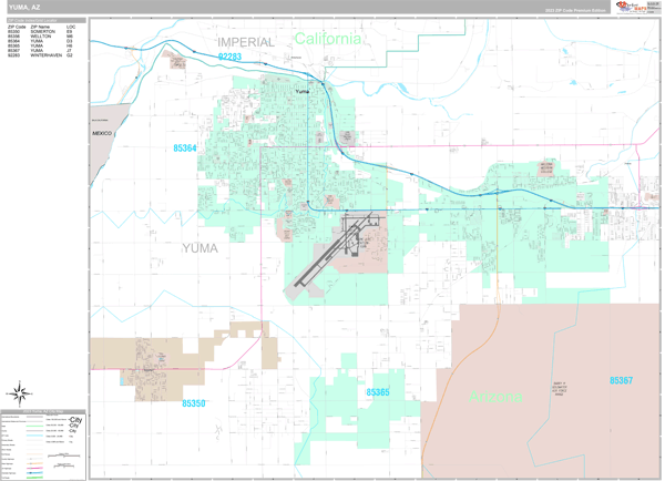 Yuma City Digital Map Premium Style