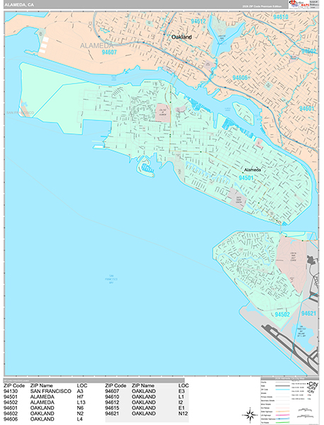 Alameda Wall Map
