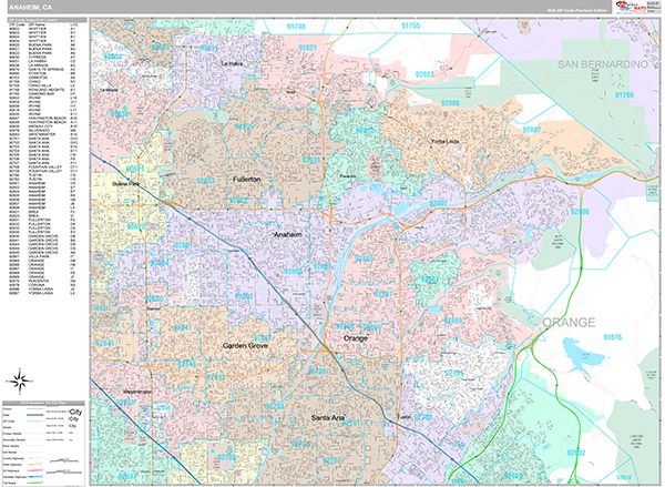 Anaheim Wall Map