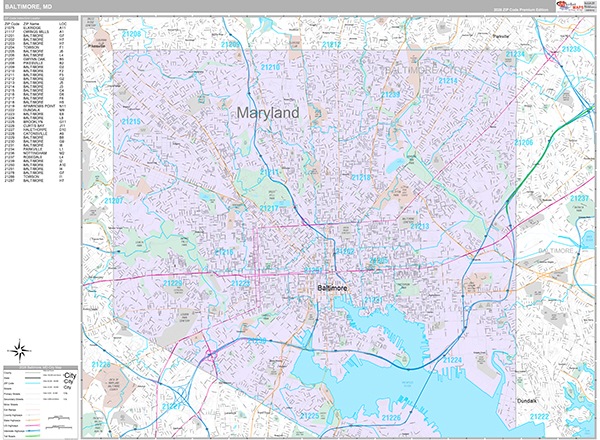 Baltimore Wall Map