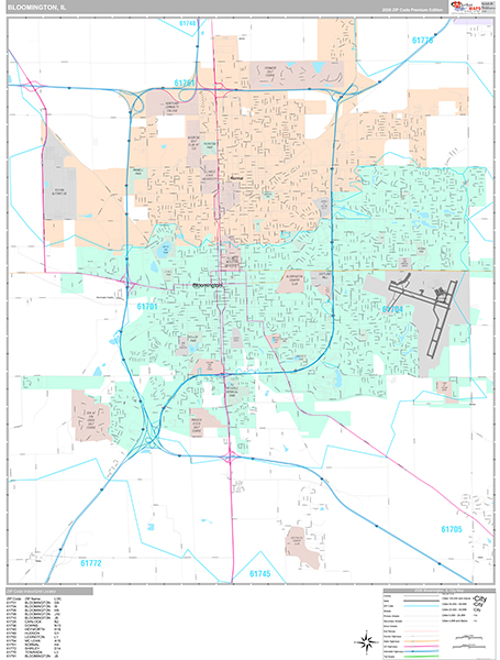 Bloomington Wall Map