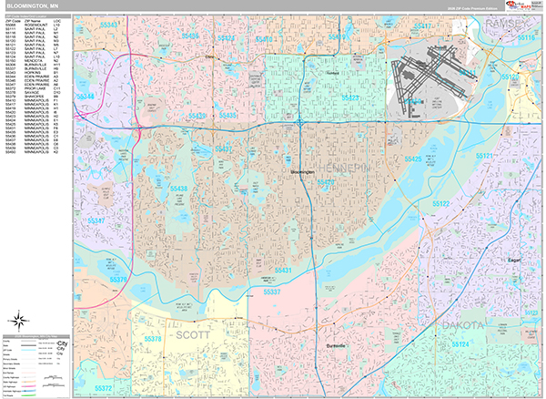 Bloomington Wall Map