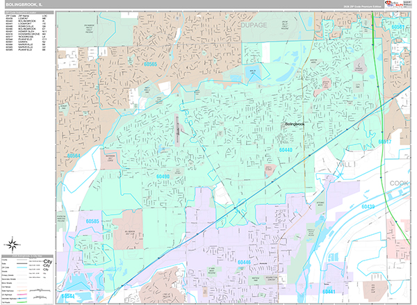 Bolingbrook Wall Map