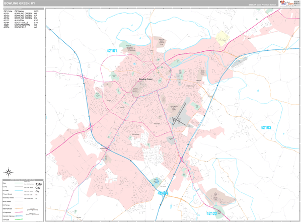 Bowling Green Zip Code Map - Map of world