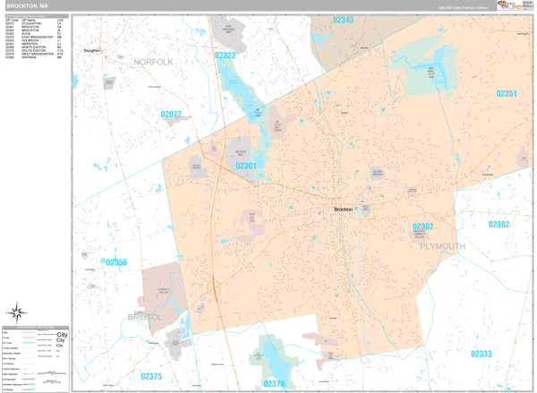 Brockton Wall Map